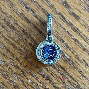 Pandora Sterling Silver Blue Disc Pendant